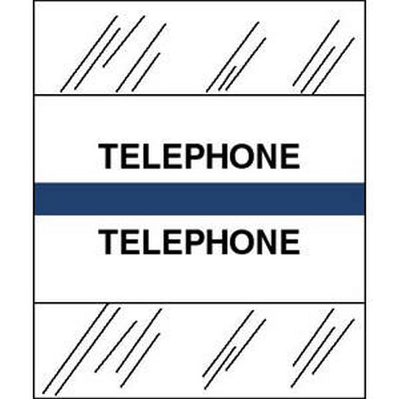 Telephone Chart Divider Tabs, 1-1/4" x 1/2", Dark Blue (Pack of 100)