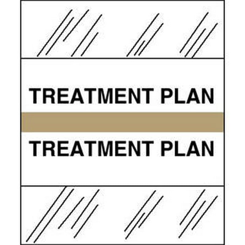 Treatment Plan Chart Divider Tabs, 1-1/4" x 1/2", Tan (Pack of 100)