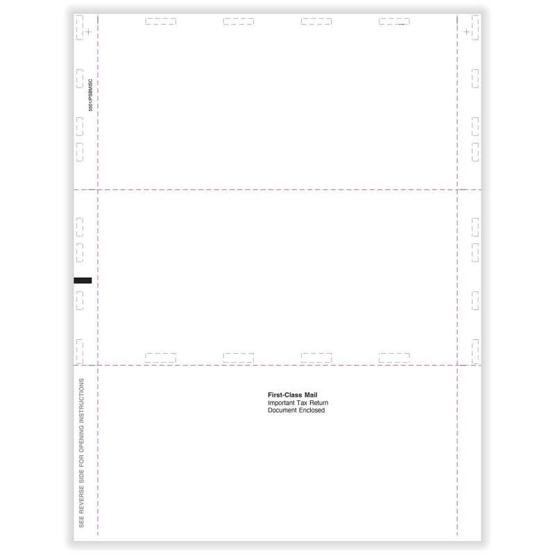 TFP 11" Blank 1099-MISC Copy B, 2 w/ Backer – Z-Fold - Pack of 500