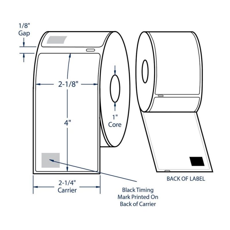 2.125" x 4" White Shipping Label Direct Print Thermal Labels, 220 per roll (6 Rolls per Carton)