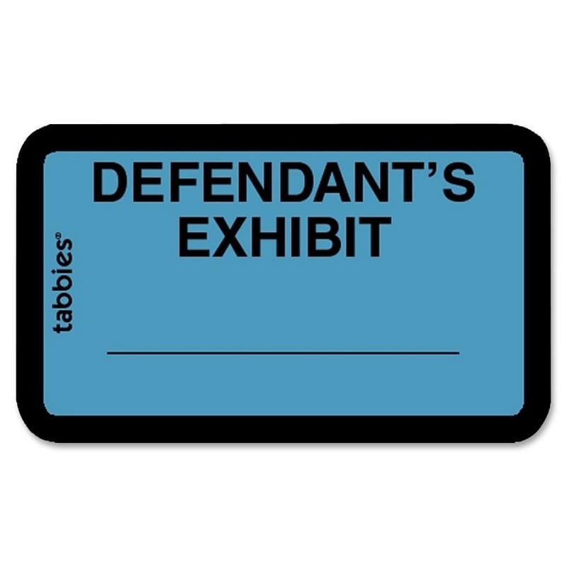 Legal Exhibit Labels, Blue Defendant's Exhibit Labels, 1-5/8" X 1" (Pack of 252 Labels)