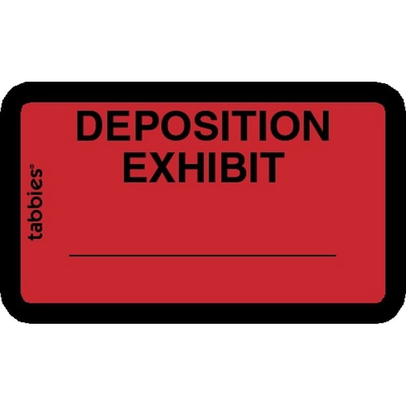 Legal Exhibit Labels, Red Deposition Exhibit Labels, 1-5/8" X 1" (Pack of 252 Labels)
