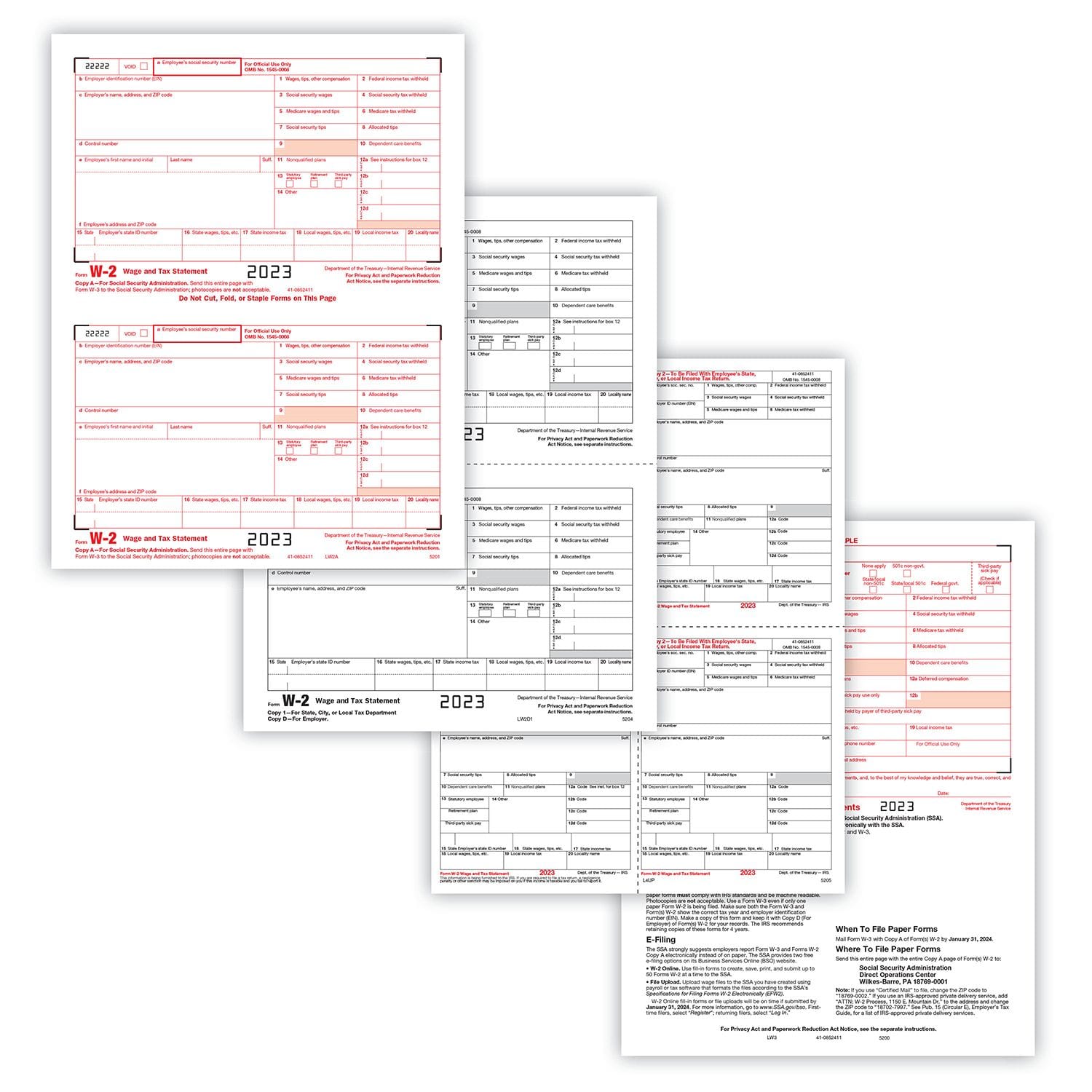 8-1/2'' x 14" Cut Sheet, 24# White Stock, 3 Horizontal Perforations 3-1/2", 7" and 10-1/2" from Bottom (Carton of 2500) - Image 2