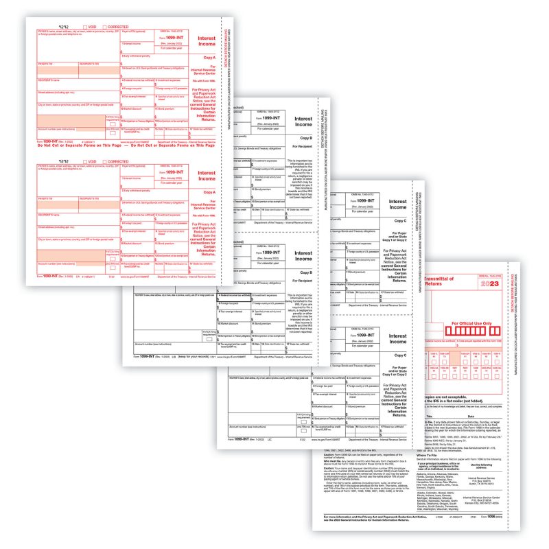 TFP 1099-INT Packaged Laser Set, 3-Part, 50 Employees