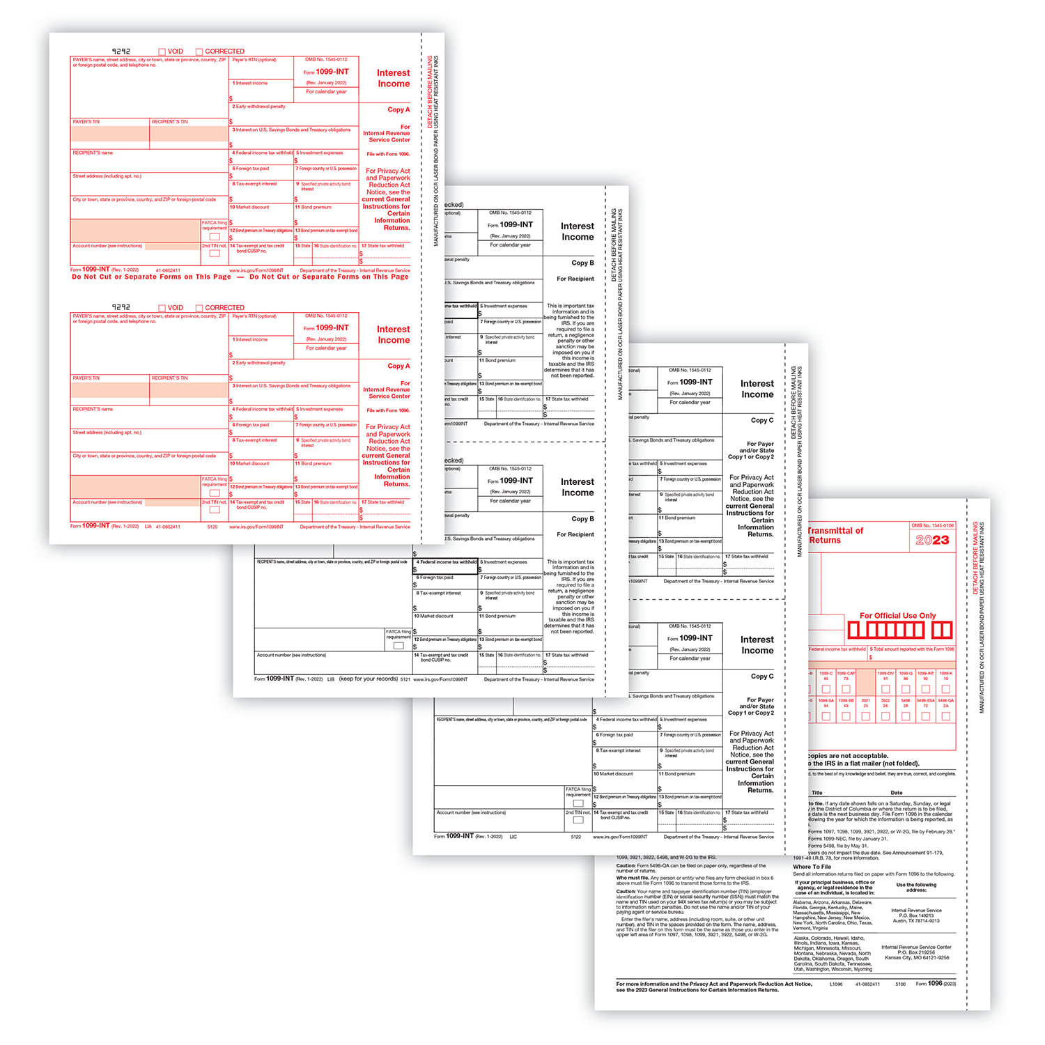 TFP 1099-INT Packaged Laser Set, 3-Part, 50 Employees
