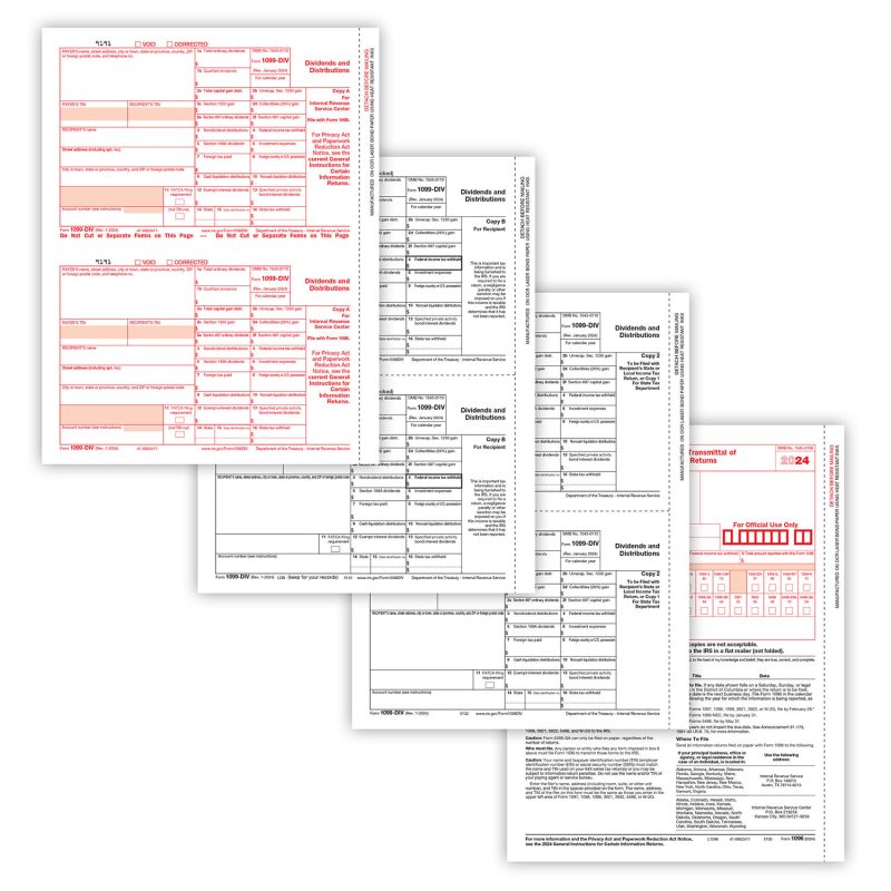 1099 DIV Set, 4-Part, 25 Employees
