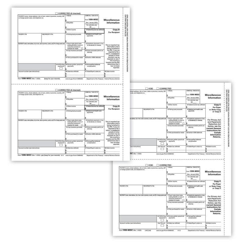 TFP 1099-MISC Packaged Laser Set for Electronic Filing, 3-Part, 50 Employees