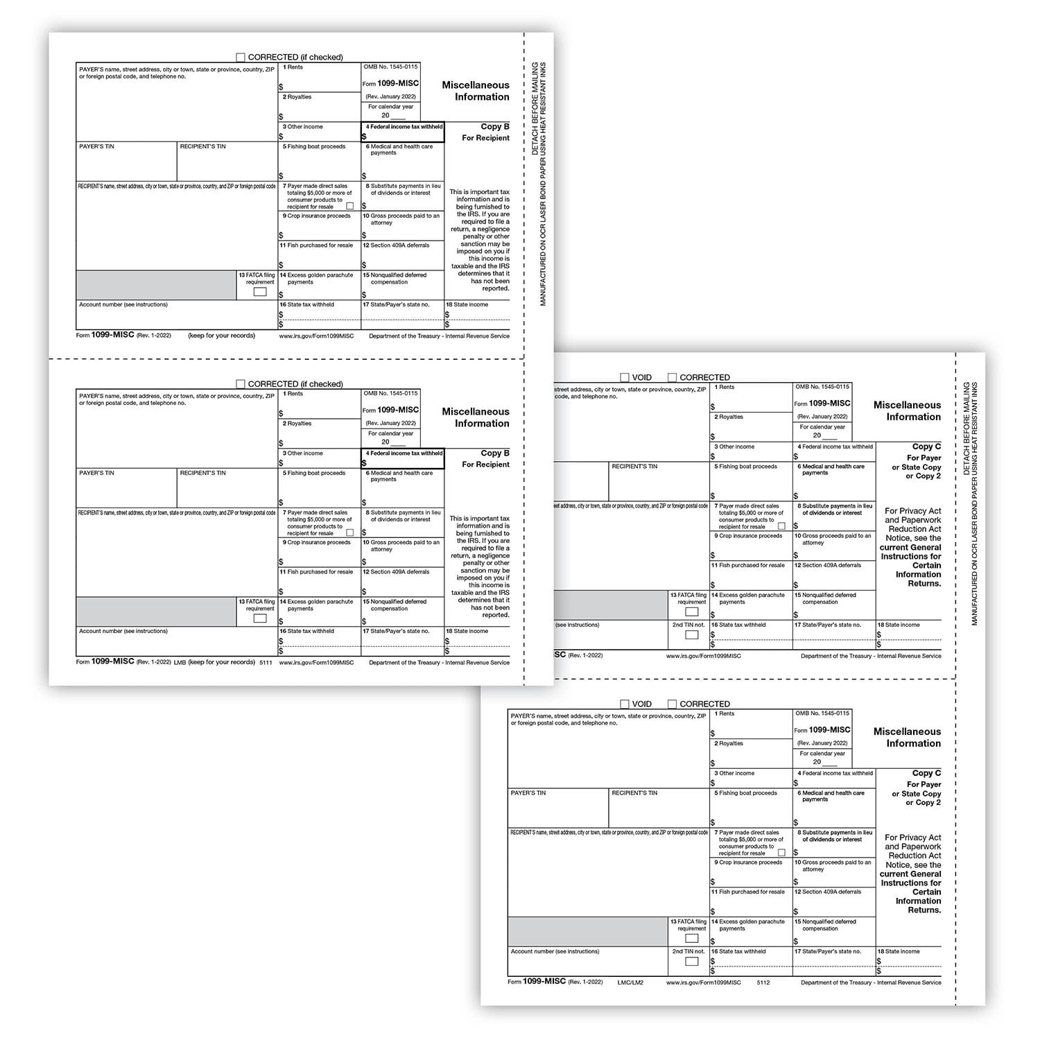 TFP 1099-MISC Packaged Laser Set for Electronic Filing, 3-Part, 50 Employees