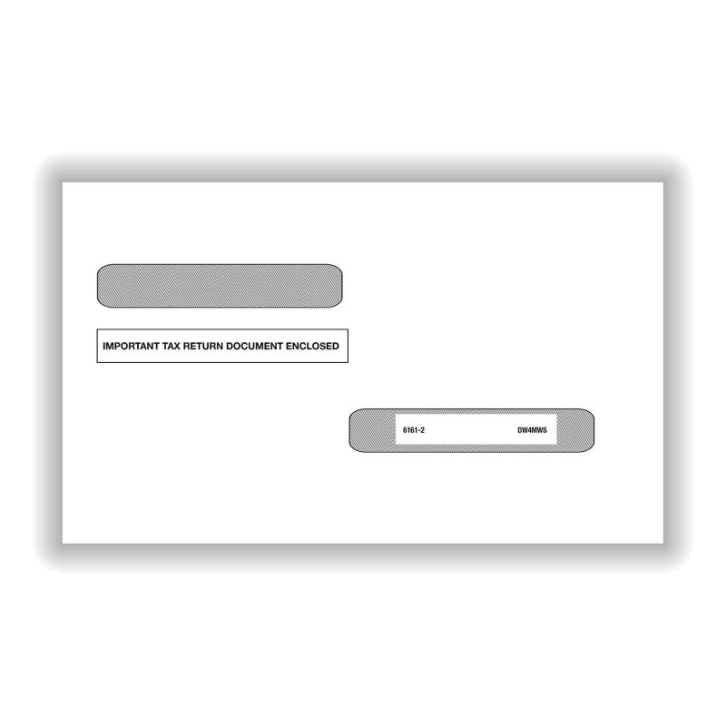 Double Window Envelope for 1099-R/W-2 4-Up Box, Self-Seal, Pack of 25