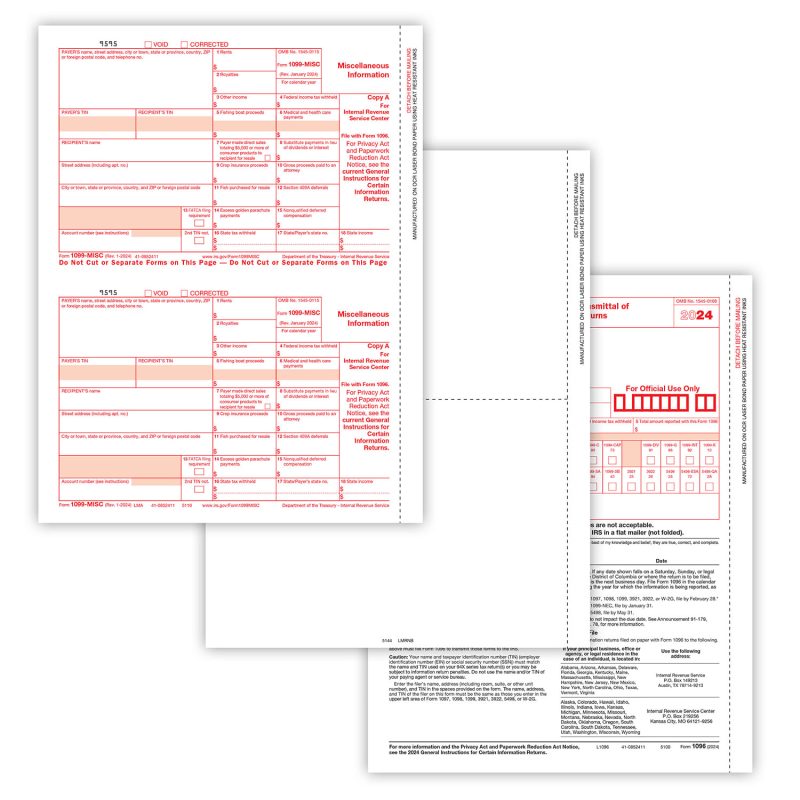 TFP 1099-MISC Blank Packaged Laser Set, 5-Part, 50 Employees