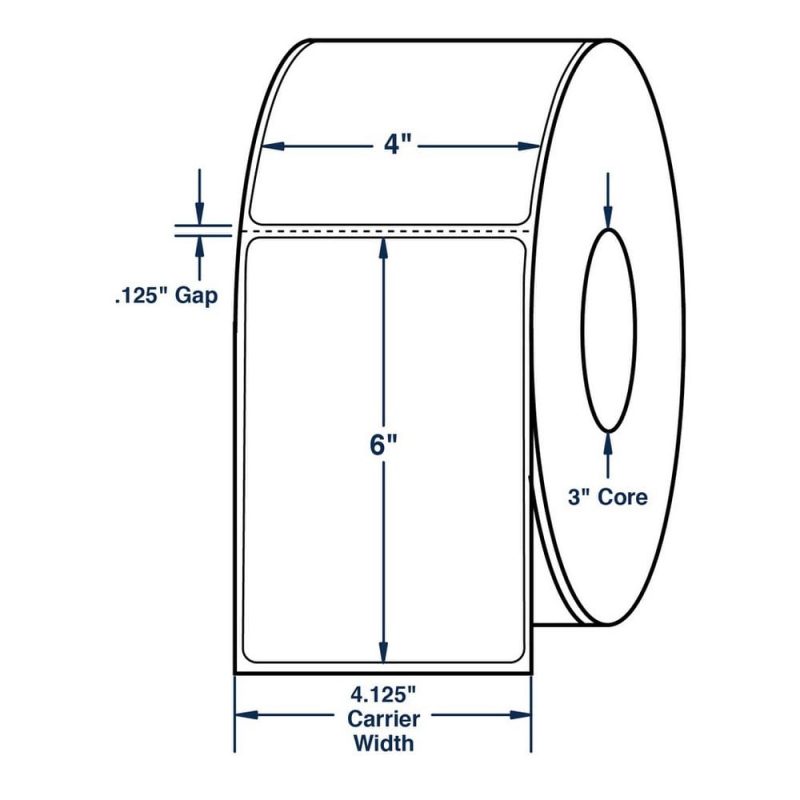 4" x 6" White General Purpose Thermal Transfer Labels, Perfed, 1000 per roll (4 Rolls per Carton)