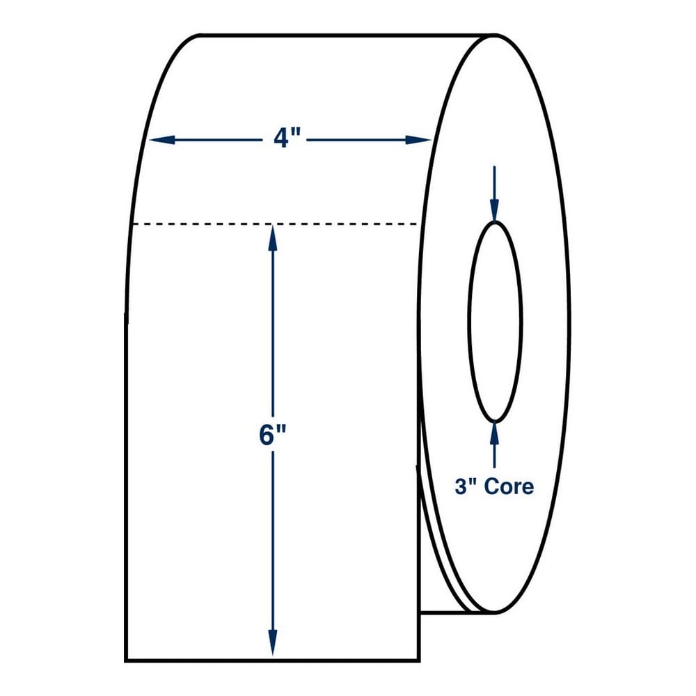 4" x 6" Thermal Transfer Cards with Perf, White. 800 per Roll (4 Rolls per Carton) - Image 2