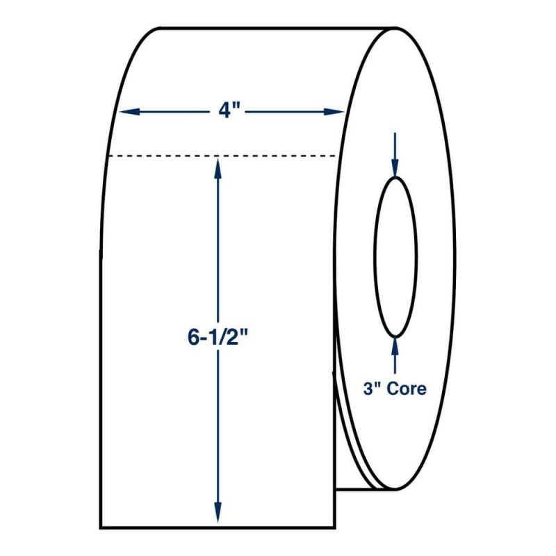 4" x 6.5" Thermal Transfer Cards with Perf, White. 605 per Roll (4 Rolls per Carton)