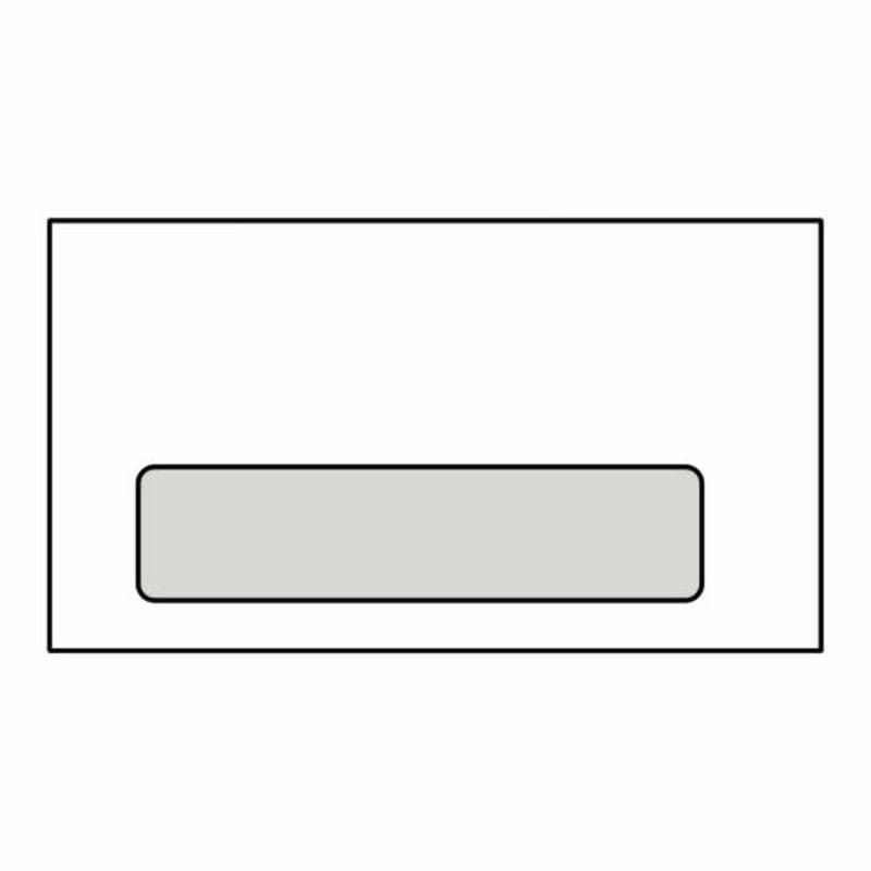 #7 Poly Window Envelopes, 3-3/4" x 6-3/4", 24#, Lookins, White, Diagonal Seam (Box of 500)
