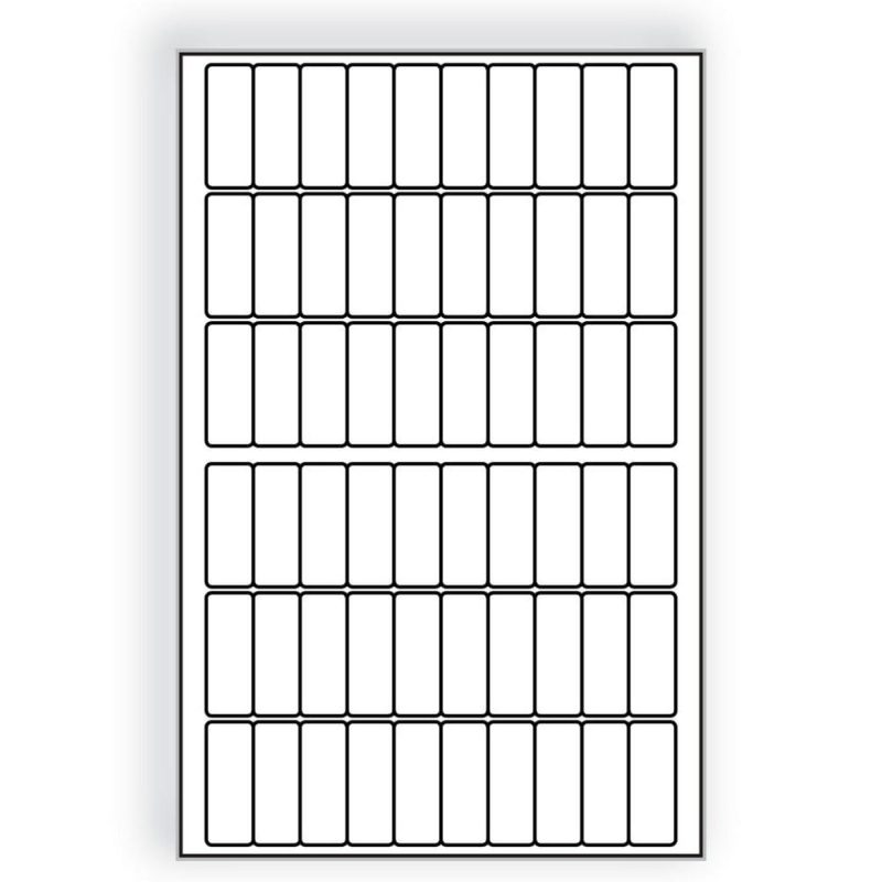 Large Laser Label Sheet, 2" x 1", White Semi-Gloss, Laser Finish, Flat Sheet, Pre-Cut Die Labels (Box of 500)