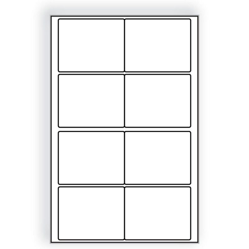 Large Laser Label Sheet, 4" x 5", Bright White, Laser Finish, Flat Sheet, Pre-Cut Die Labels (Box of 500)
