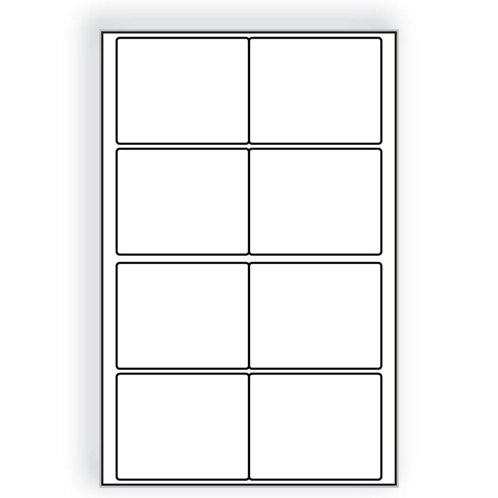 Large Laser Label Sheet, 4" x 5", Bright White, Laser Finish, Flat Sheet, Pre-Cut Die Labels (Box of 500)