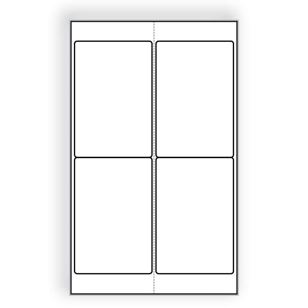 Large Laser Label Sheet, 4" x 6", Bright White, Perf Down the Middle, Flat Sheet, Pre-Cut Die Labels (Box of 1000)