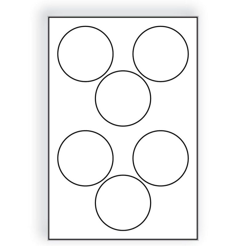 Large Laser Label Sheet, 4-1/2", White Semi-Gloss Circles, Laser Finish, Flat Sheet, Pre-Cut Die Labels (Box of 500)