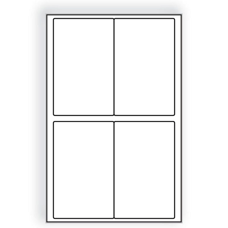 Large Laser Label Sheet, 5" x 8", Bright White, Laser Finish, Flat Sheet, Pre-Cut Die Labels (Box of 500)