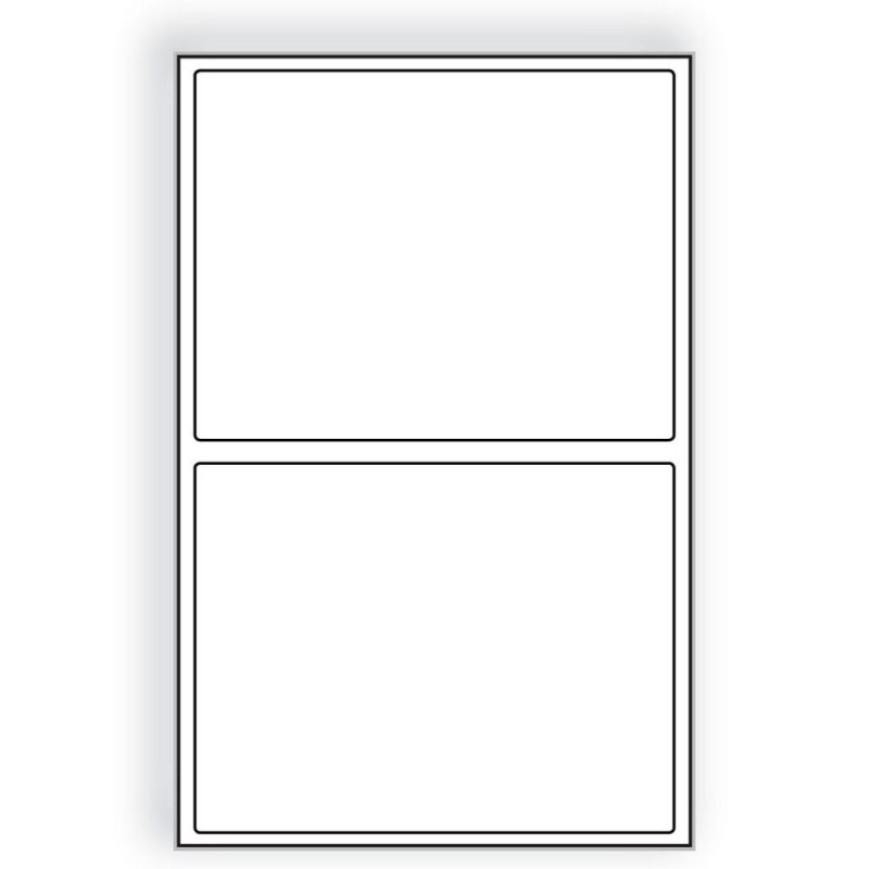 Large Laser Label Sheet, 8" x 10-3/8", Bright White, 1 Face Slit, Flat Sheet, Pre-Cut Die Labels (Box of 500)