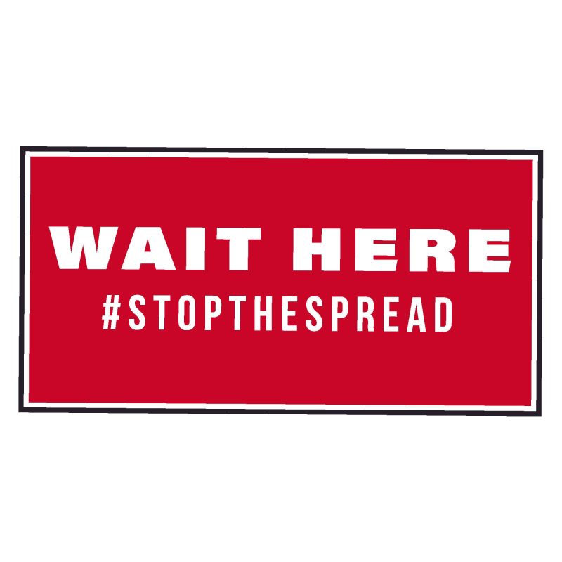 6" x 12" Wait Here Stop the Spread Floor Graphic (25 per Pack)