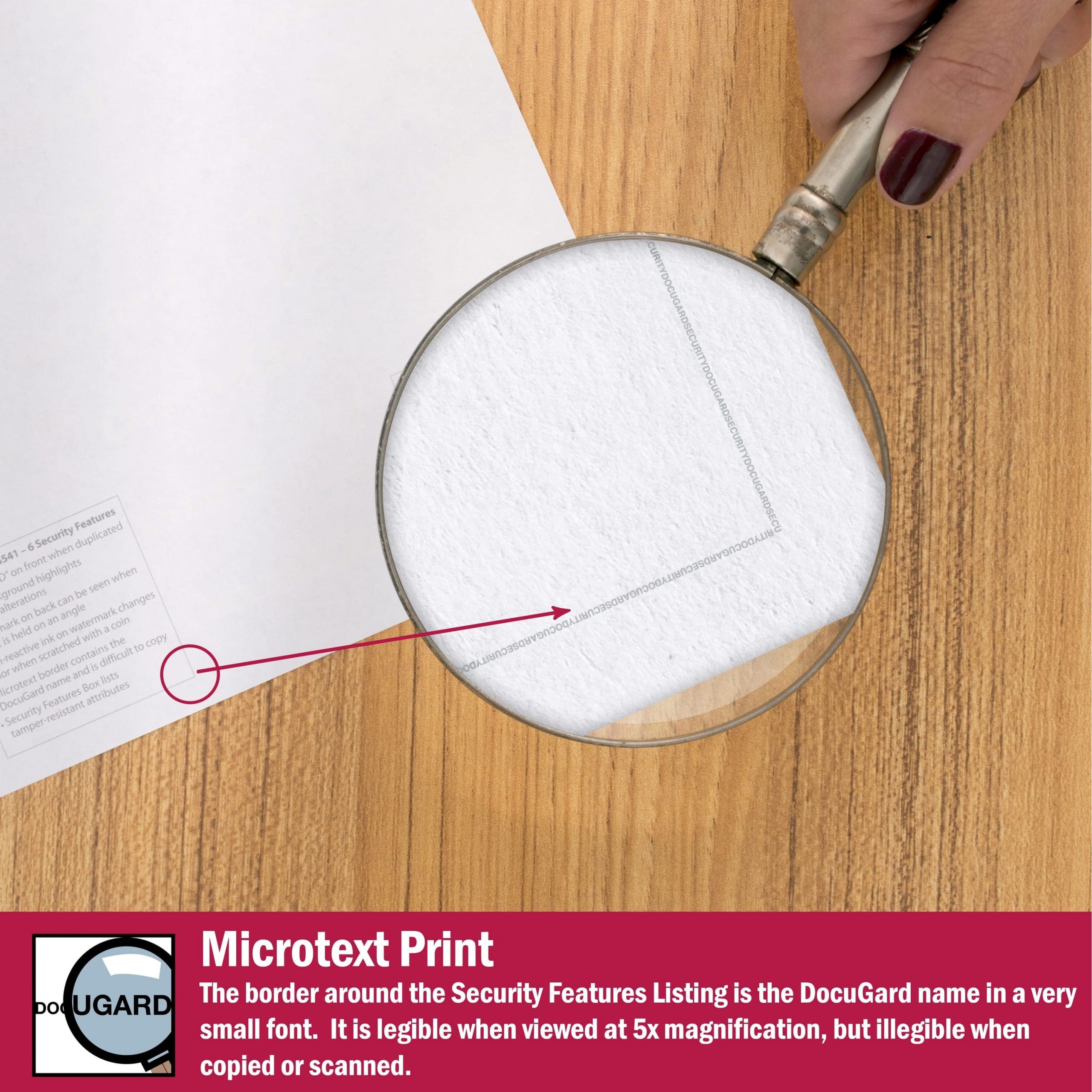 8-1/2'' x 11" Standard Blue Medical Security Paper, 6 Security Features, 24# Blue Stock (Carton of 2500) - Image 3