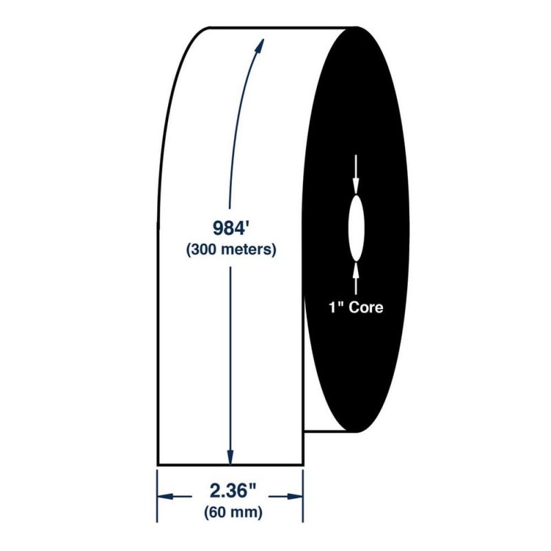 2.36" x 984' Thermal Transfer Ribbons for Zebra Printers (1 Ribbon)