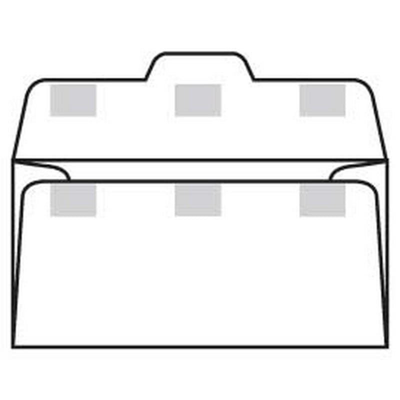 #DV-33 Open Side Bank Deposit Envelopes 3-1/2" x 7" 24# White, Drive-In Teller w/ Pres-Stik, Double Pocket (Box of 1000)
