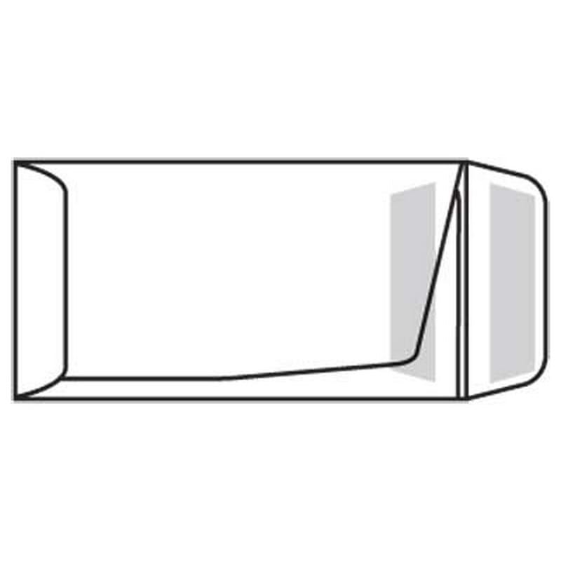 #DV-34 Open End Bank Deposit Envelopes, 3-3/4" x 7", 24# White, Drive-In Teller w/ Pres-Stik, Double Pocket (Box of 500)