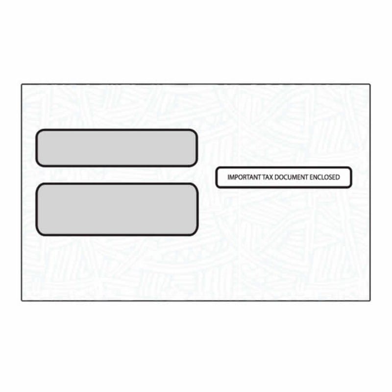 Std. W-2/Printed Laser Forms Double Poly Window Envelopes, 5-3/4" x 9-1/4", 24# White, Blue Wesco Tint (Box of 500) - Image 2