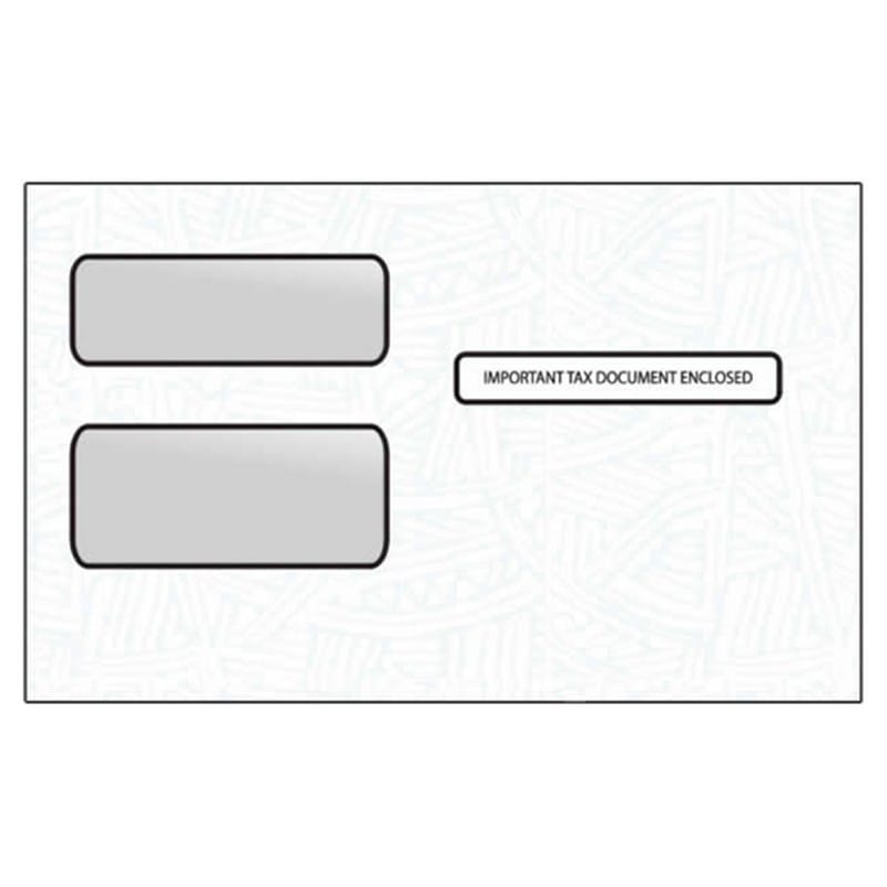 Bulk Double Window W2 & 1099 Envelopes - 100 Pack