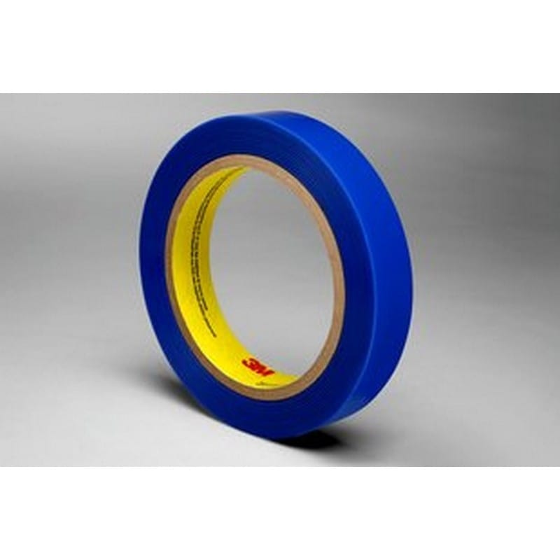 3/8" x 72 Yd Blue Polyester Film with Silicone Adhesive (Case of 96 Rolls)