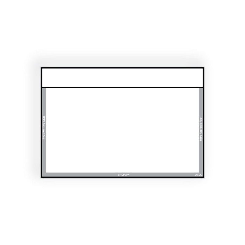 EnvyPak Booklet, 6" x 9-1/2", Clear Polypropylene, White Imprint: "EnvyPak"&"USPS Approved Poly", No Seal (Box of 1000)