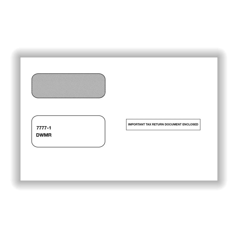 Double Window Envelope for 1099 2-Up, Gum-Seal, Box of 500