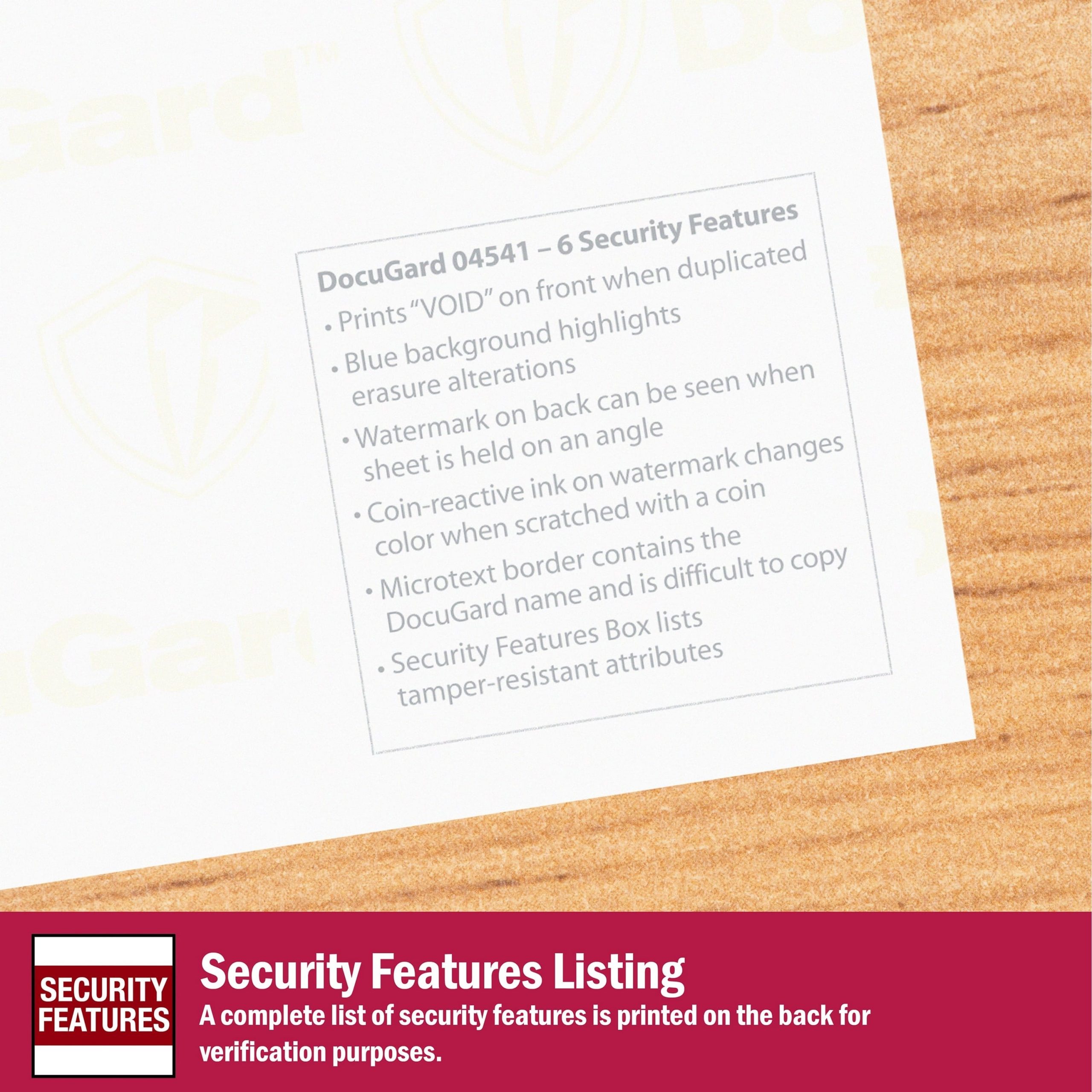 8-1/2'' x 11" Standard Blue Medical Security Paper, 6 Security Features, 24# Blue Stock (Carton of 2500) - Image 5