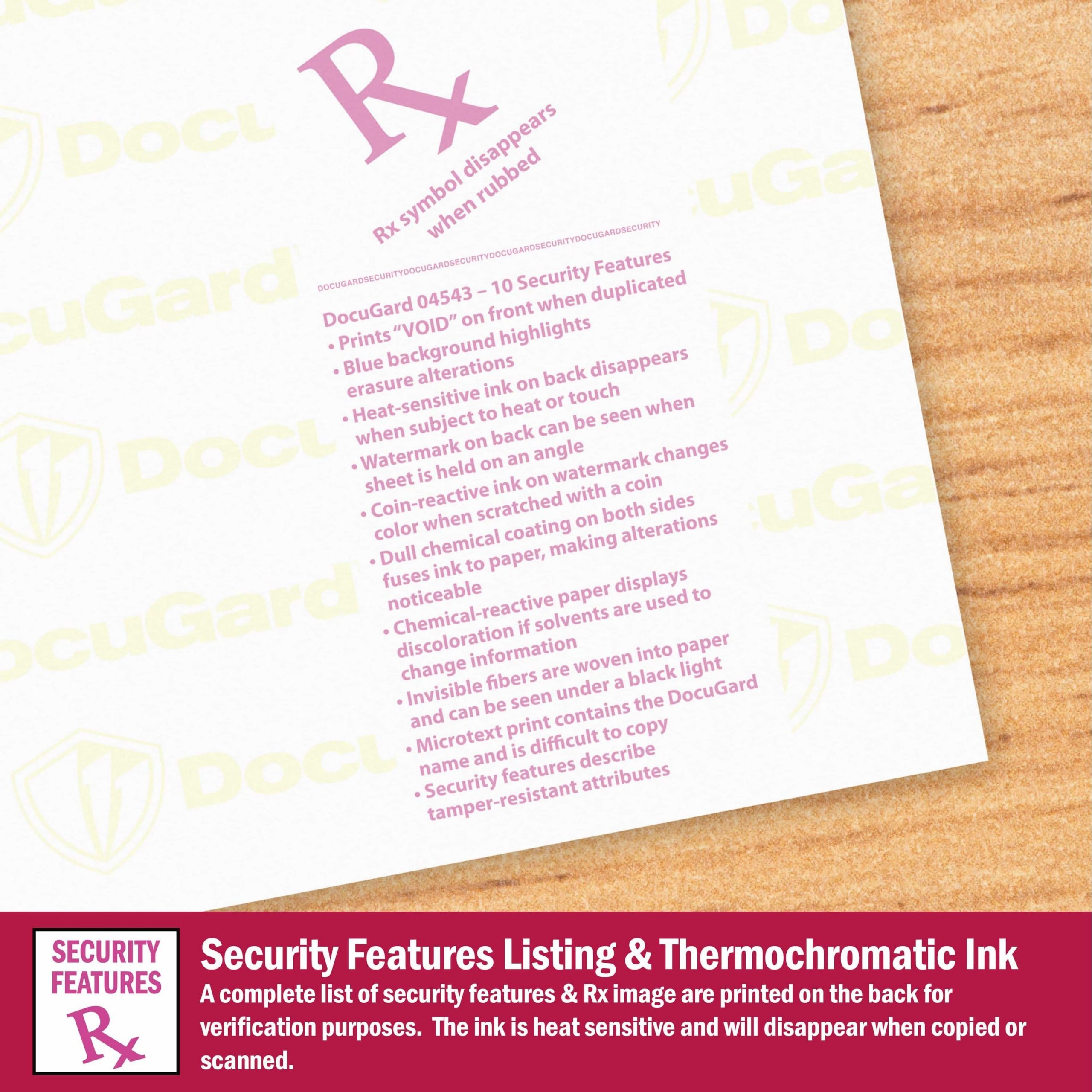 8-1/2'' x 11" Premier Blue Medical Security Paper, 10 Security Features, 24# Blue Stock (Carton of 2500) - Image 3