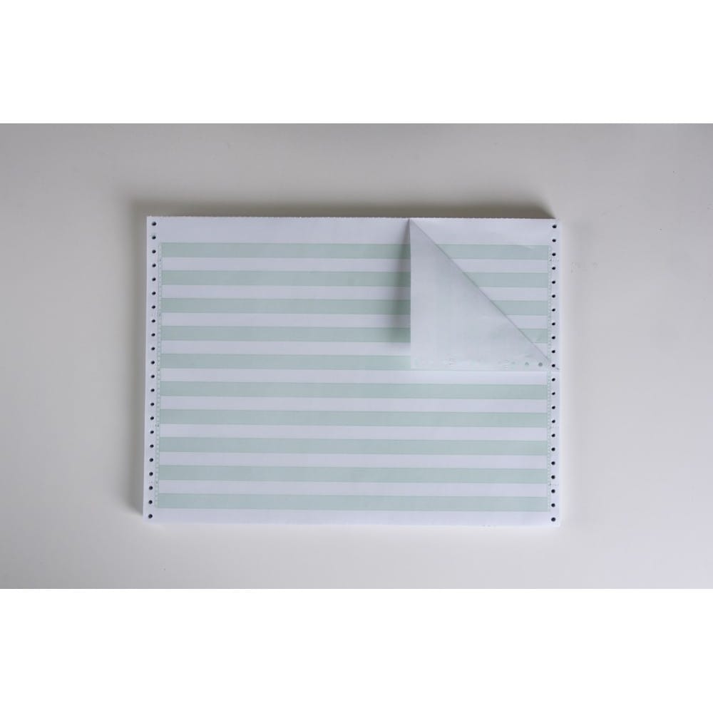 2-Ply Carbonless Paper, 1/2" Green Bar, Form Size 14-7/8" x 11" (W x H) (Carton of 1800) - Image 2