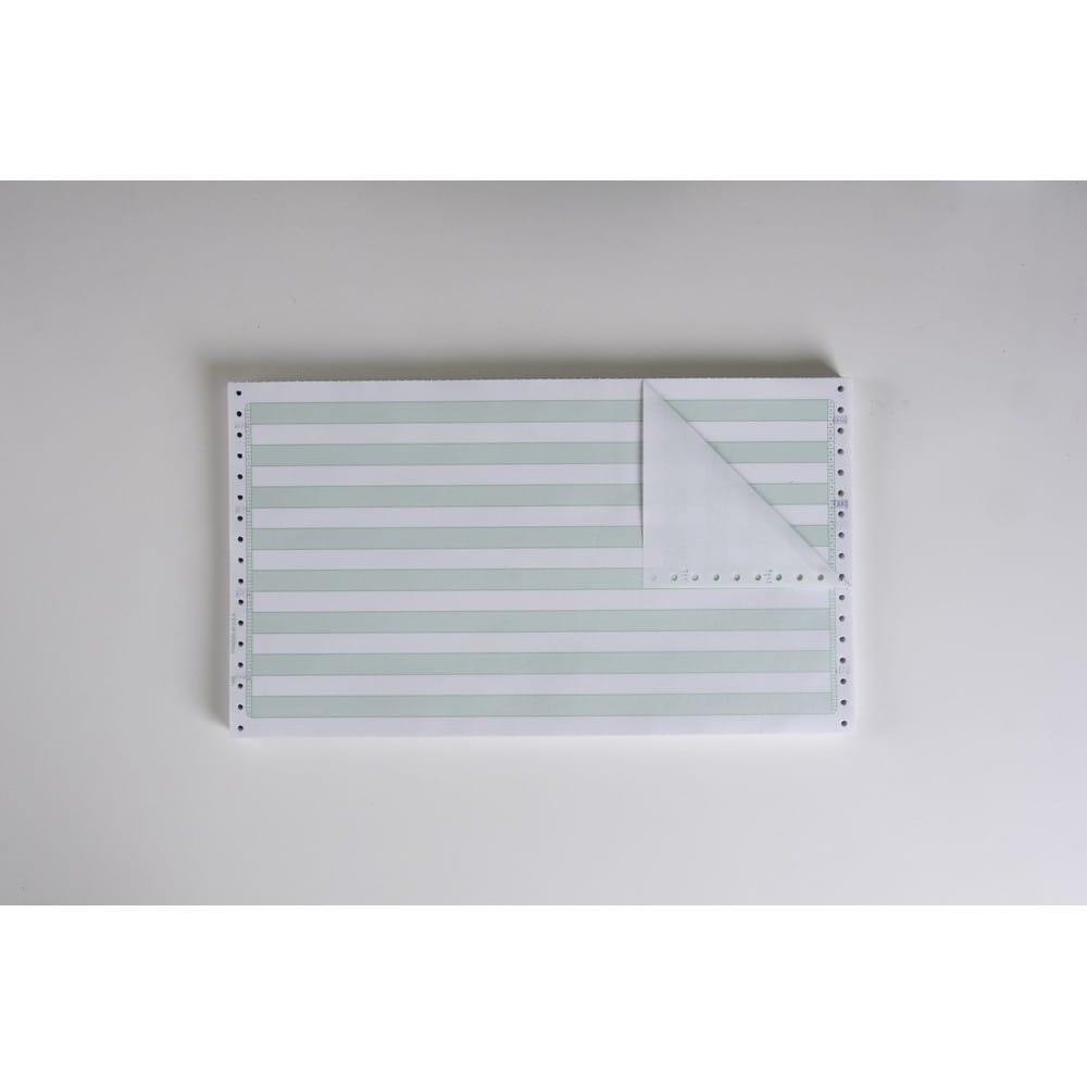 2-Ply Carbonless Paper, 1/2" Green Bar, Form Size 14-7/8" x 8-1/2" (W x H) (Carton of 1800) - Image 2