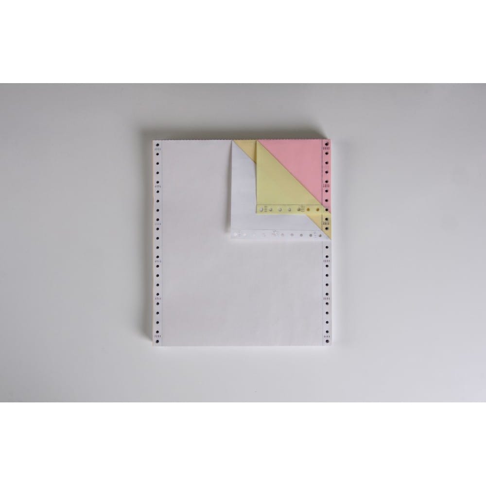 3-Ply Carbonless Paper, White/Canary/Pink, 9-1/2" x 11" Continuous Forms (Carton of 1200) - Image 2