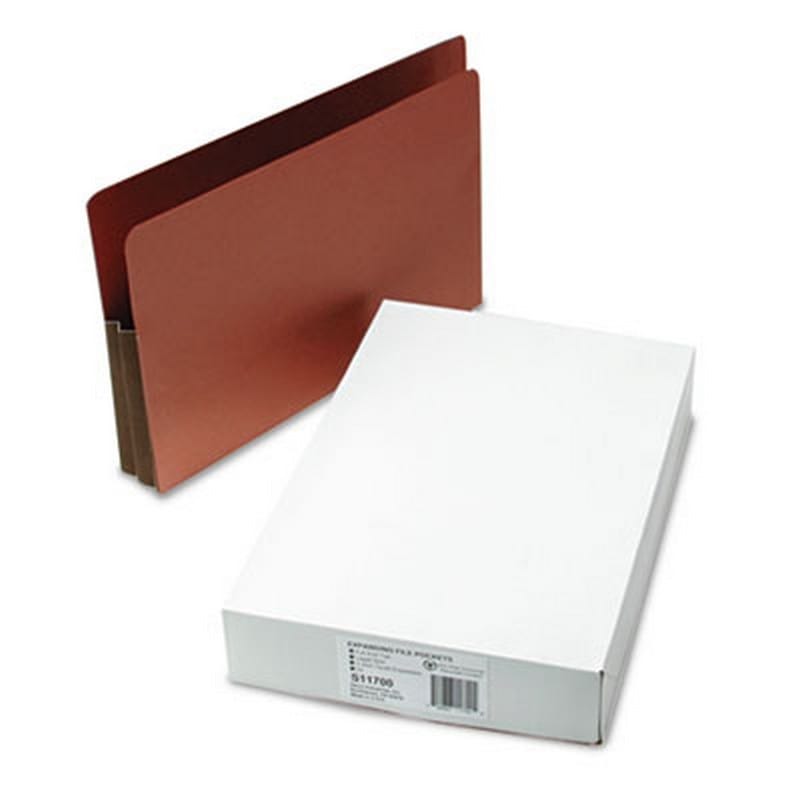 SJ Paper 1-3/4 inch Expansion File Pockets, Full Cut, Redrope, Legal, Red, 10/Box - Image 2