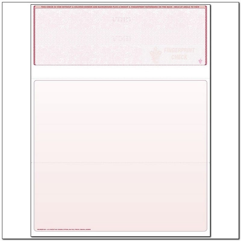 Burgundy Laser Check, Top Position, Fingerprint II, Panels at 3-1/2 - 4 - 3-1/2 (Ream of 500)
