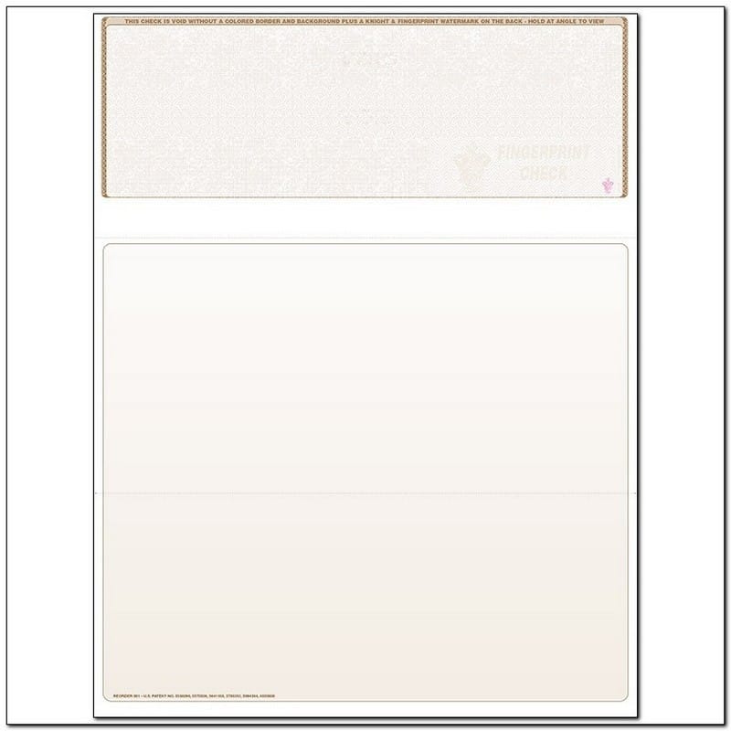 Brown Laser Check, Top Position, Fingerprint II, Panels at 3-1/2 - 4 - 3-1/2 (Ream of 500)
