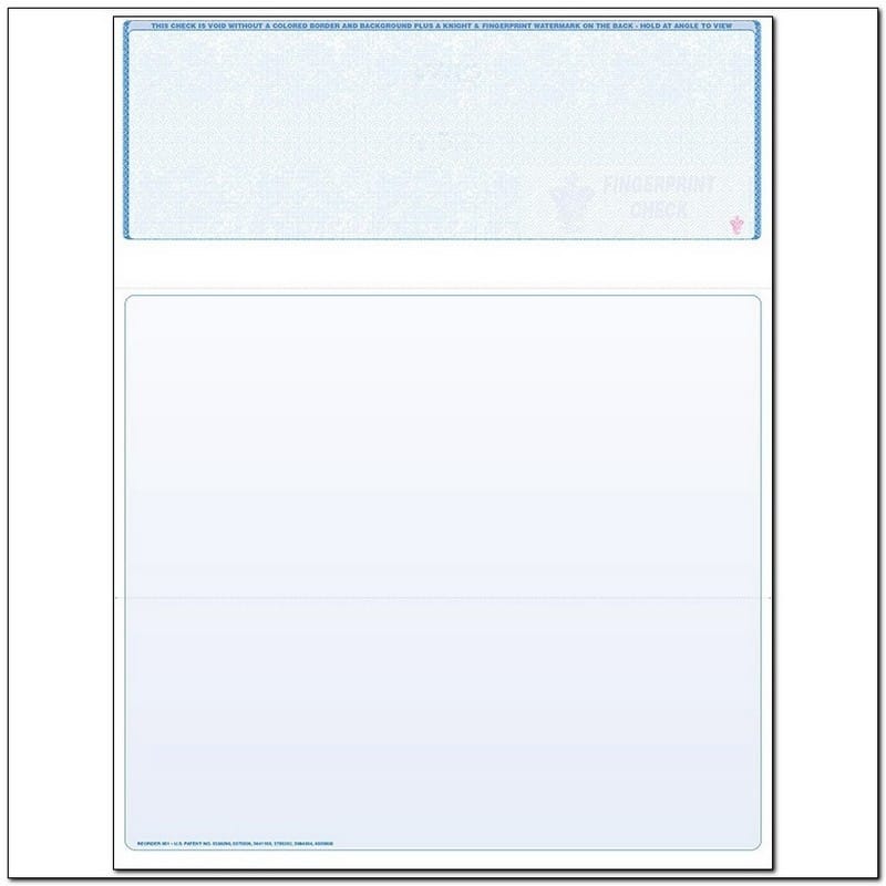 Blue Laser Check, Top Position, Fingerprint II, Panels at 3-1/2 - 4 - 3-1/2 (Ream of 500)