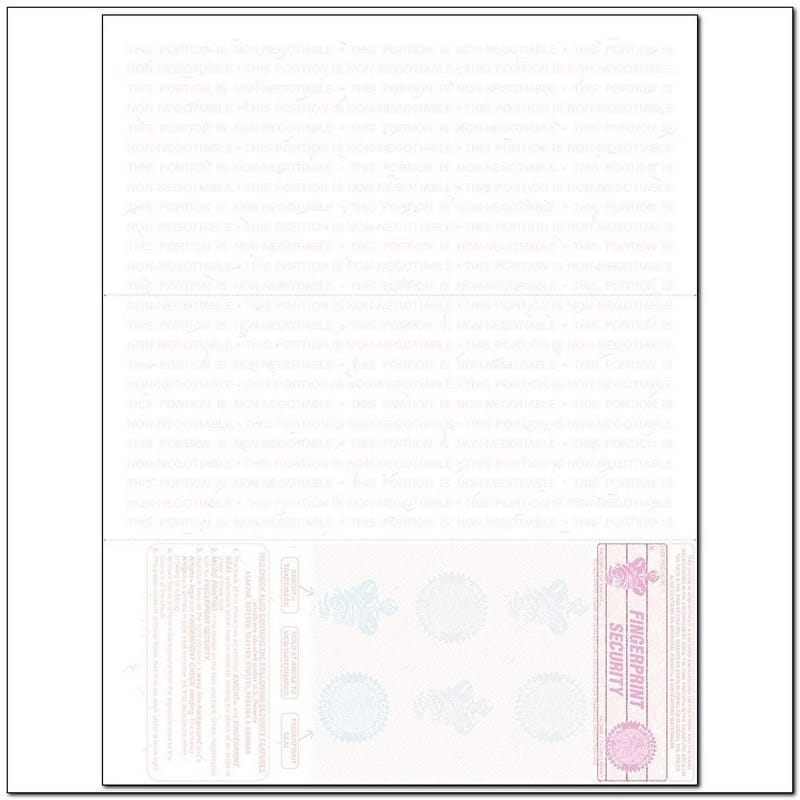 Burgundy Laser Check, Bottom Position, Fingerprint II, Panels at 4 - 3-1/2 - 3-1/2 (Ream of 500) - Image 2