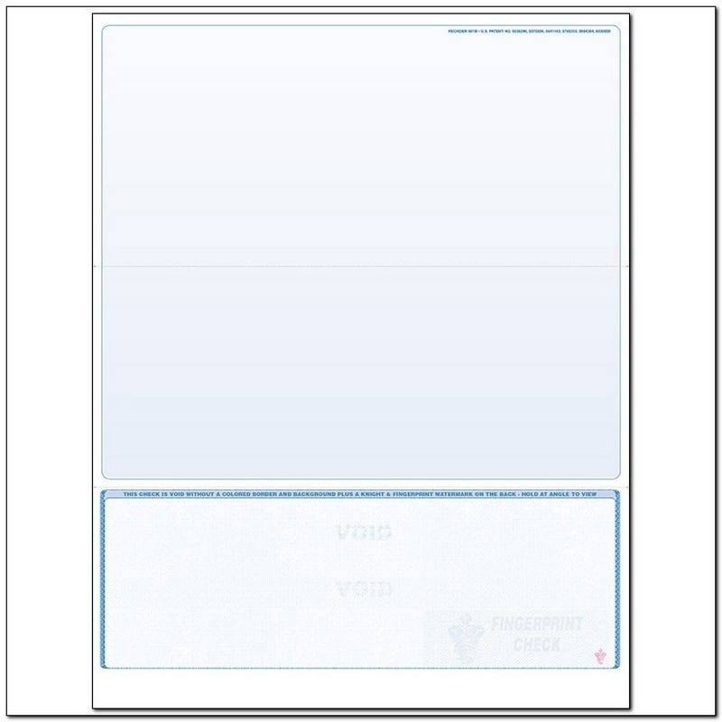 Blue Laser Check, Bottom Position, Fingerprint II, Panels at 4 - 3-1/2 - 3-1/2 (Ream of 500)