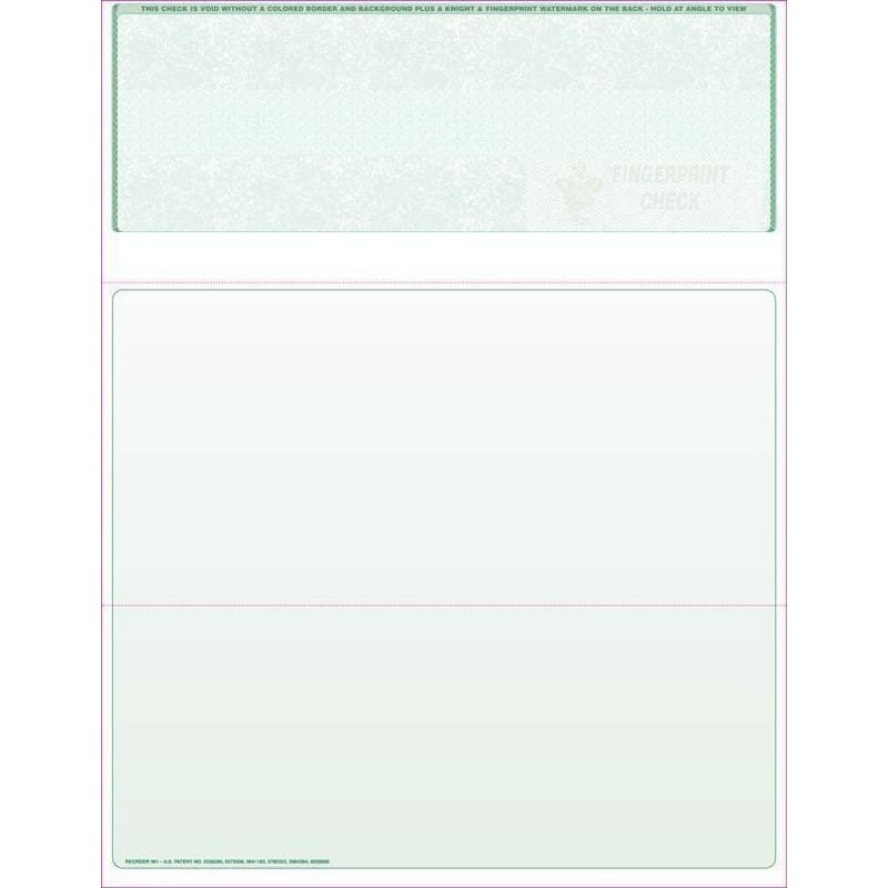 Green Laser Check, Top Position, Fingerprint II, Panels at 7-1/2 - 3-1/2 (Carton of 500)