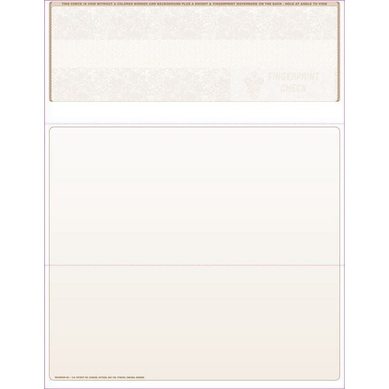 Brown Laser Check, Bottom Position, Fingerprint II, Panels at 7-1/2 - 3-1/2 (Carton of 500)
