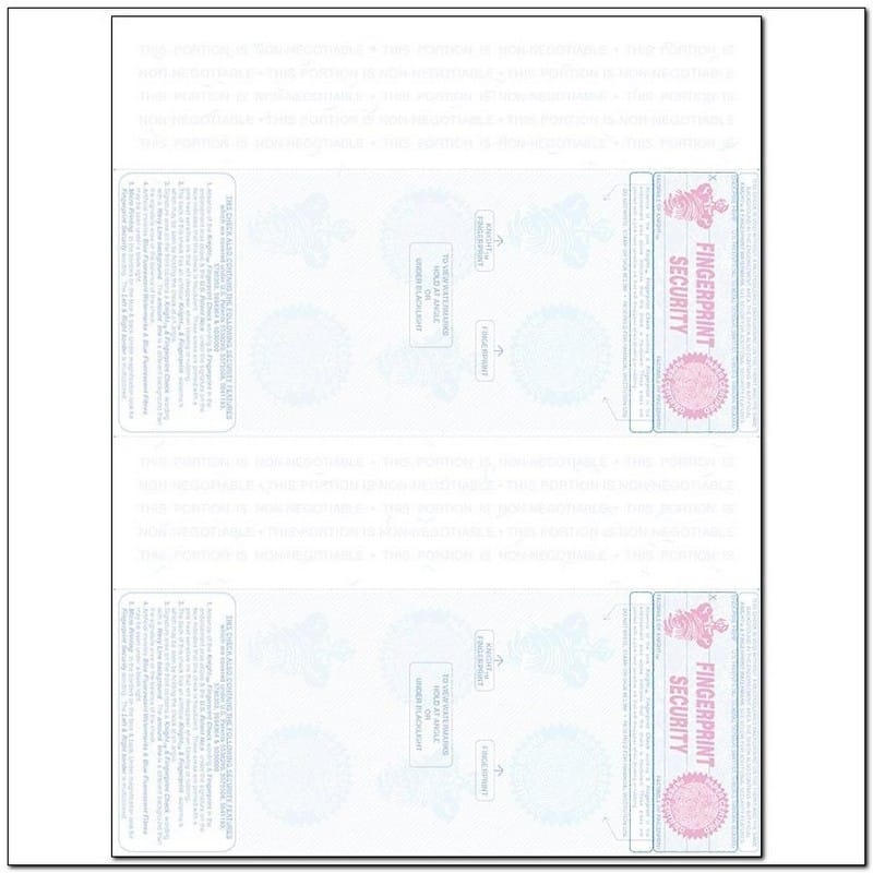 Red to Blue Rainbow Laser Check, Bottom Position, Fingerprint II, Panels at 2 - 3-1/2 - 2 - 3-1/2 (Ream of 500) - Image 2