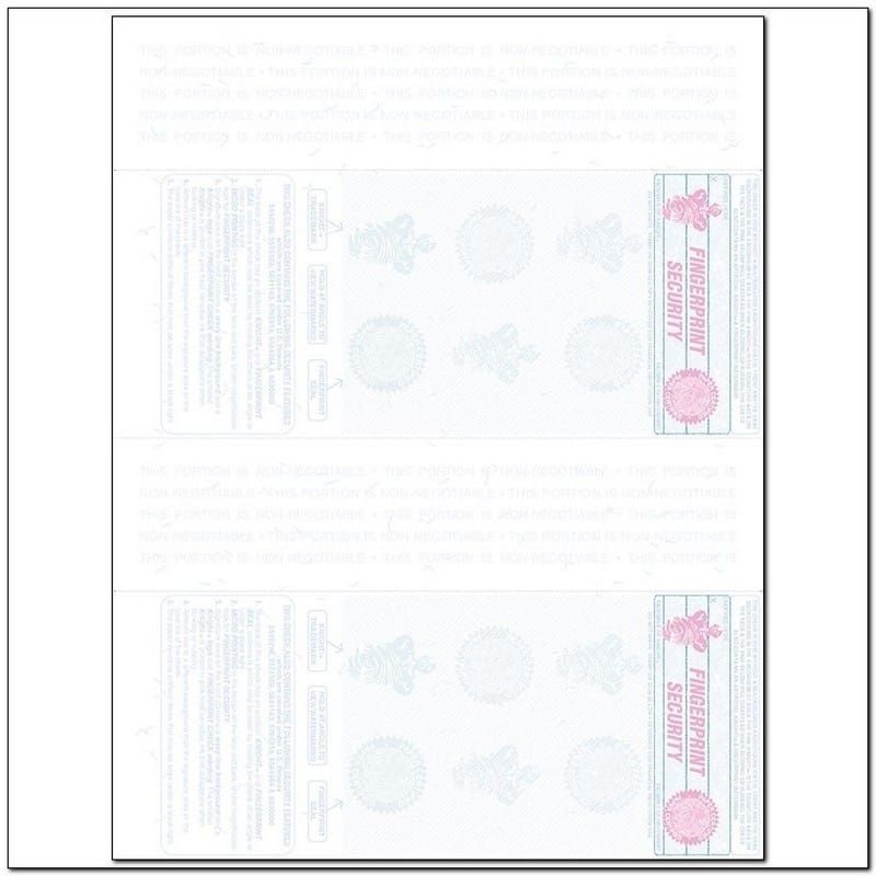 Green to Blue Rainbow Laser Check, Bottom Position, Fingerprint II, Panels at 2 - 3-1/2 - 2 - 3-1/2 (Ream of 500) - Image 2